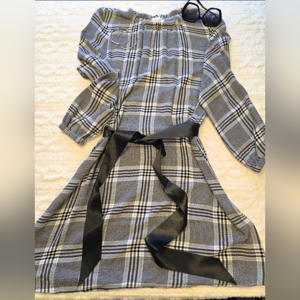 Bella Dahl Plaid Long Sleeve Dress – Size M